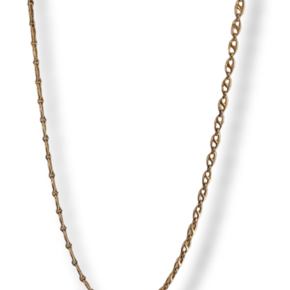 Long Gold Tone Necklace Monet Vintage Anchor Link Chain 80s Maximalist - Picture 8 of 9